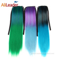 Silk Straight Ombre Ponytail Ombre Synthetic Drawstring Ponytail Hair Extension Hairpiece Manufactory